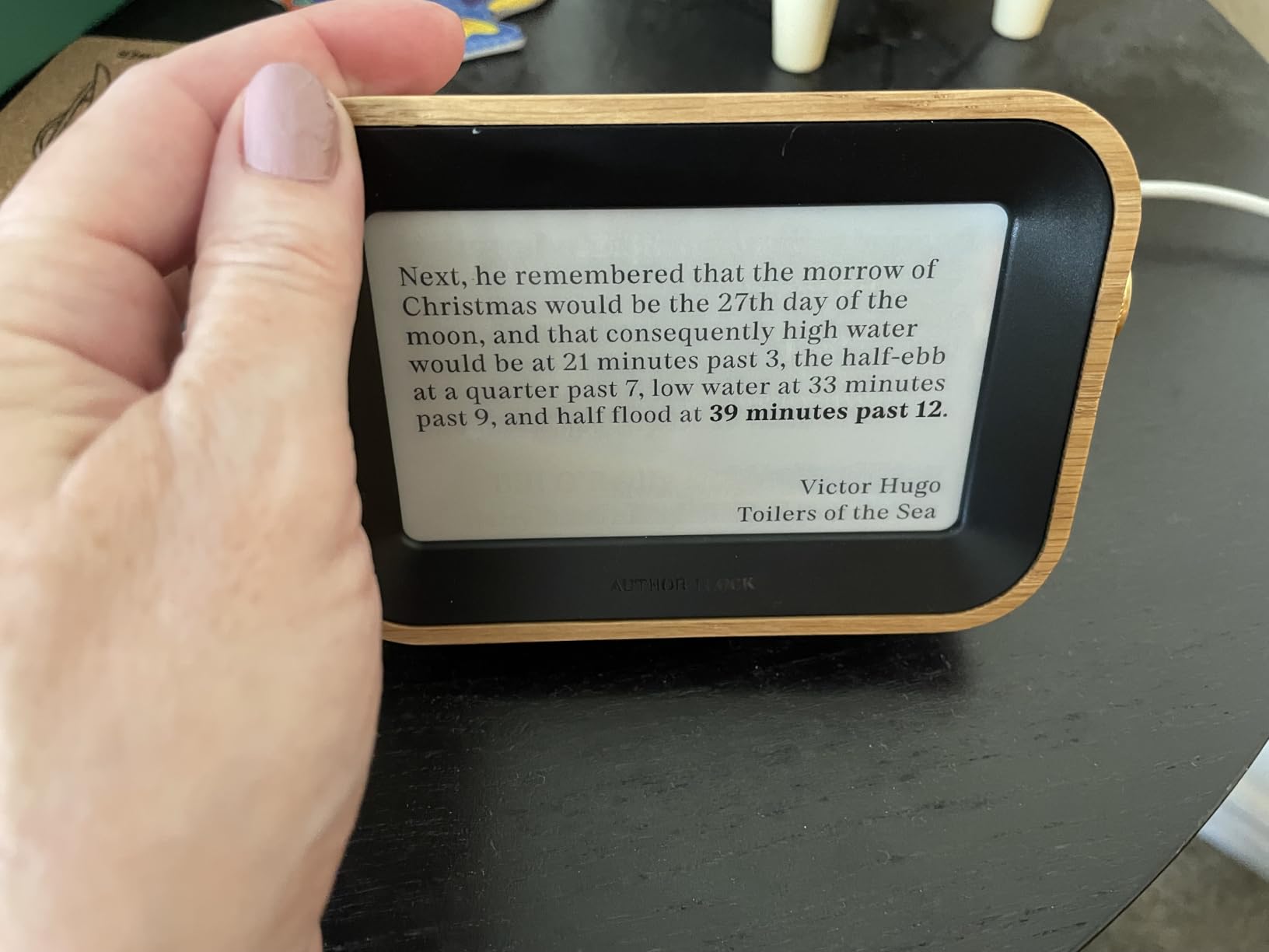 Author Clock – Literary Clock That Tells Time Using Book Quotes | Unique Gift for Book Lovers | New Quote Every Minute | Small | Vol 1 - Customer Photo 2