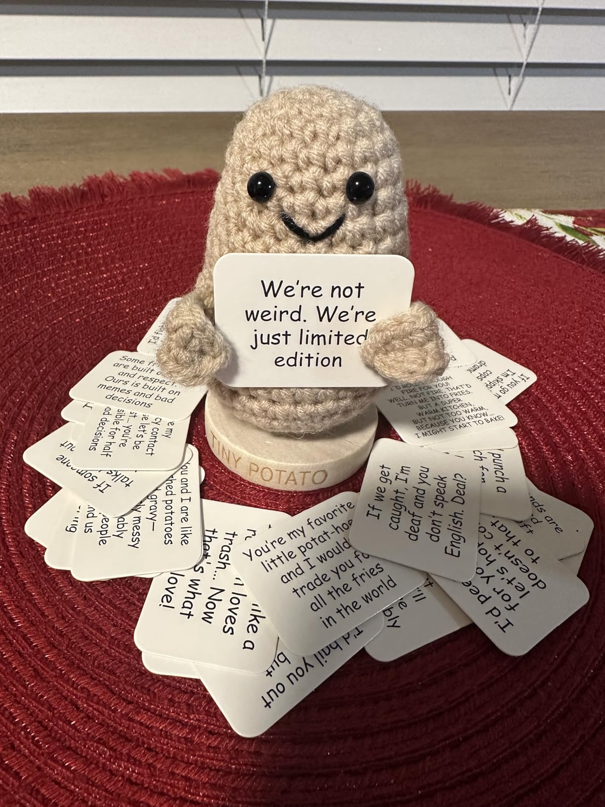 Funny Friendship Gift - Tiny Potato with 30 Sassy Messages for Women Friends Bestie BFF Bestfriend Coworkers - Best Friend Birthday Gifts for Women Men Her Him Sister Classmate - Positive Crochet - Customer Photo 1