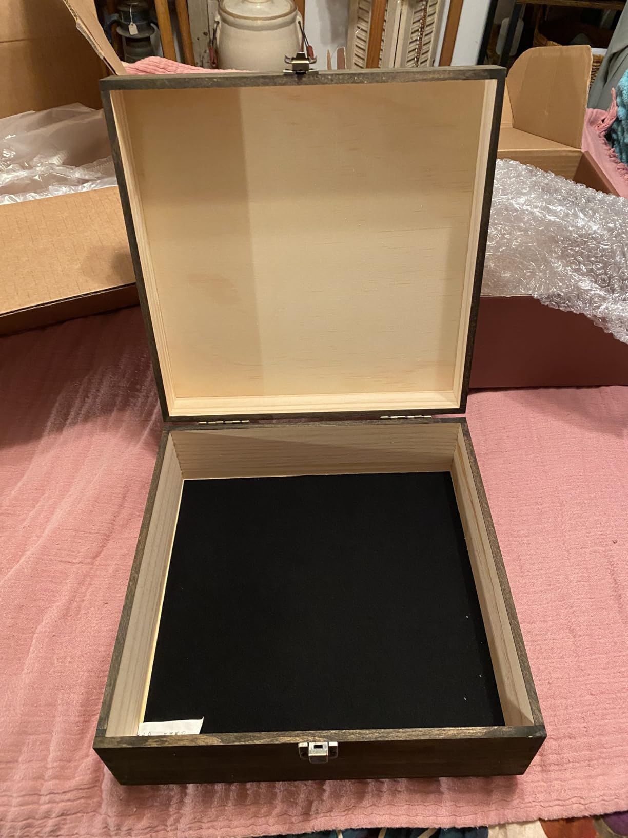 Personalized Wooden Keepsake Box Custom Engraved Adventure Memory Box for Couples Travel Souvenirs Photos Letters - Storage Memento Boxes for Wedding Gifts Newlyweds Anniversary Valentine's Day Gift - Customer Photo 2