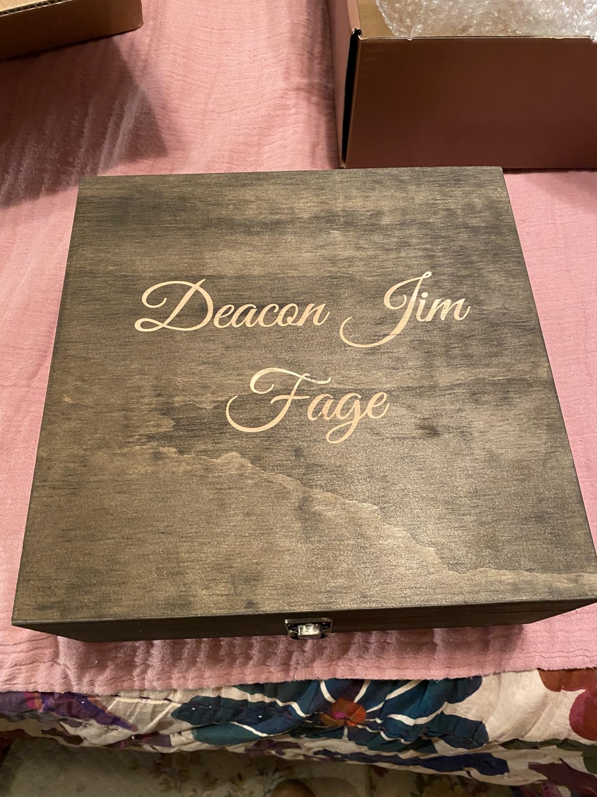 Personalized Wooden Keepsake Box - Custom Memory Box for Photos Jewelry Letters Rustic Memento Box for Wedding Anniversary Birthday Thanksgiving Retirement Gifts Engraved Keepsakes - Storage Boxes - Customer Photo 2
