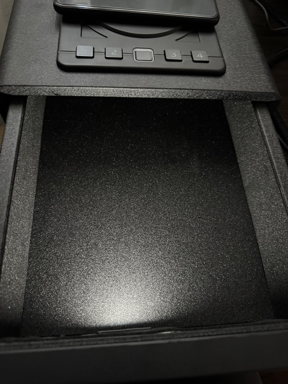 Smart Biometric Safe with Wireless Charging for Phone & Watch, 3 Access Methods to Unlock, Nightstand Drawer Safe LED Display with Humidity & Temperature Monitoring, Stopbox for Cash and Valuables Customer Review Smart Biometric Safe with Wireless Charging for Phone & Watch, 3 Access Methods to Unlock, Nightstand Drawer Safe LED Display with Humidity & Temperature Monitoring, Stopbox for Cash and Valuables - Customer Photo 1