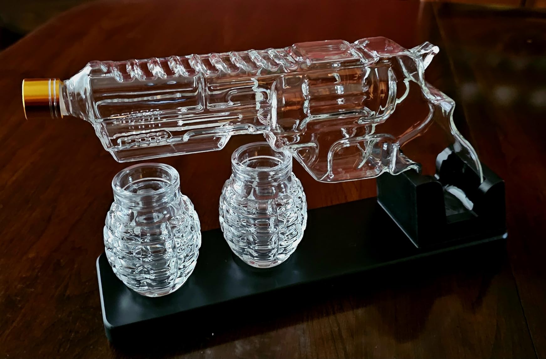 Kollea Whiskey Decanter Set with Grenade-Shaped Shot Glasses, Anniversary Birthday Gifts for Men Who Have Everything, Whiskey Gifts for Father, Husband, Boyfriend & Military Enthusiasts, Christmas - Customer Photo 3