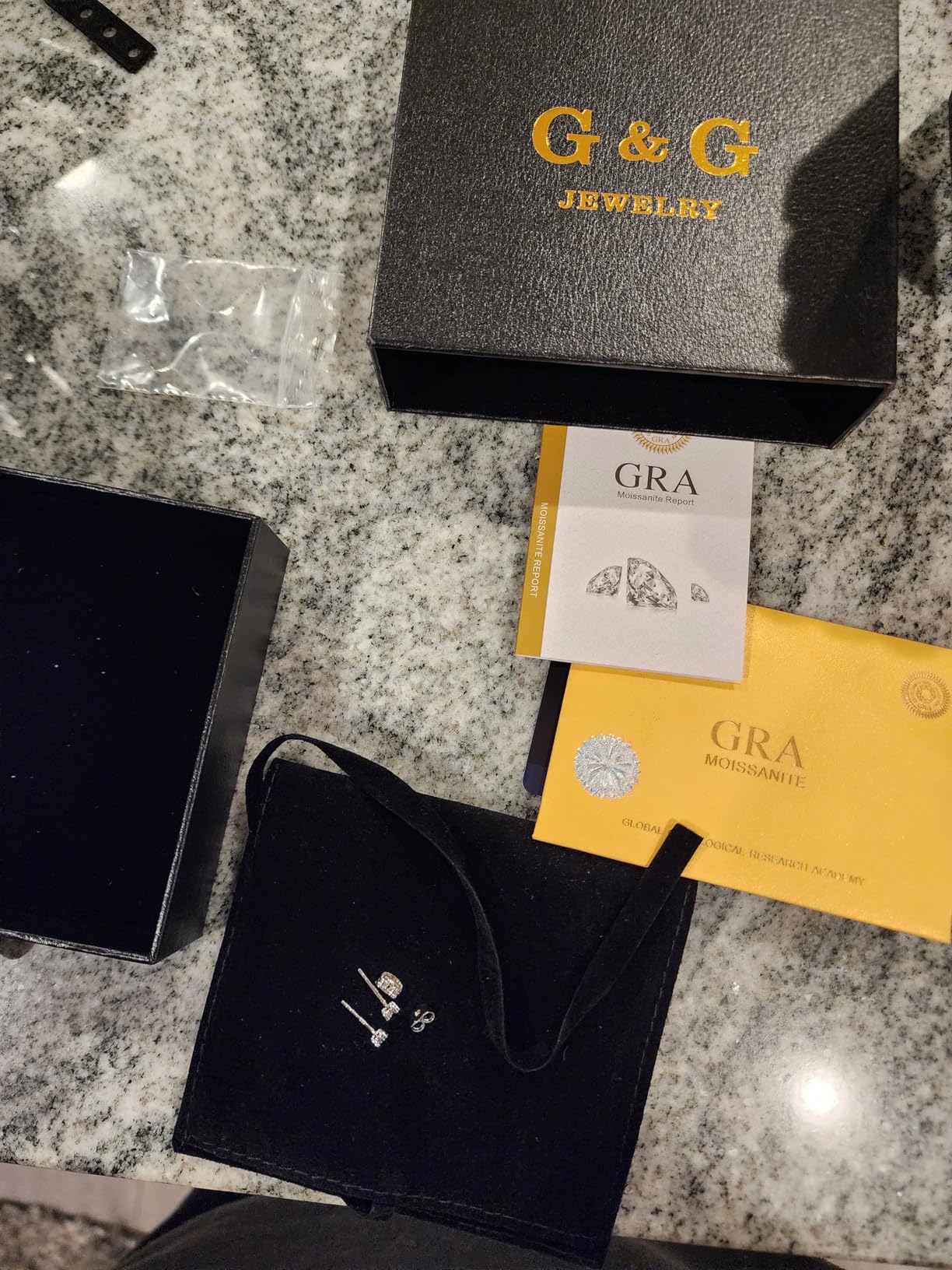 1CT T.W. Moissanite Earrings | GRA Certified D/VVS1 Lab Diamond | 18K Gold Plated | Mother's Day Birthday Gifts for Mom and Wife with Gift Box - Customer Photo 2