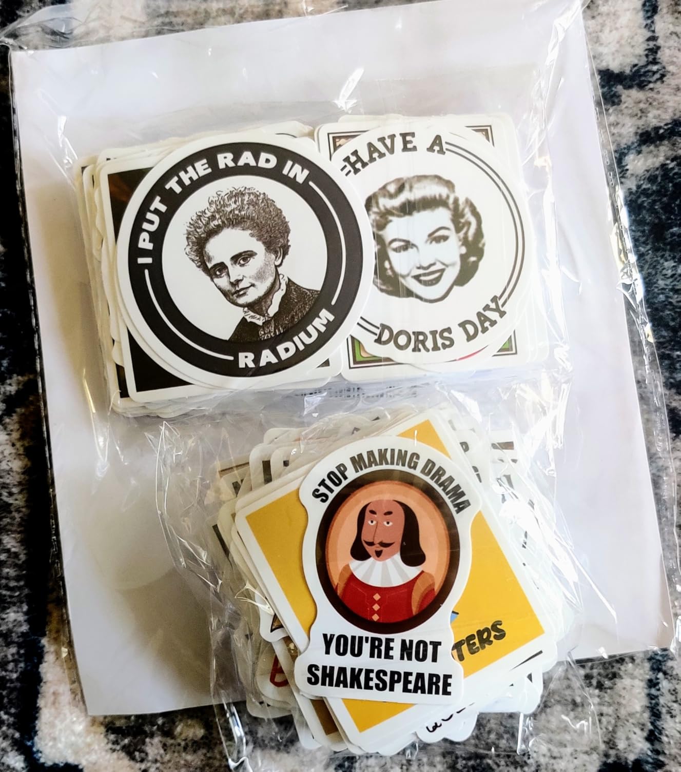 200PCS Funny History Stickers, Historical Figure Quote Stickers for History Buffs Teens Adults Teachers Waterproof Vinyl Decals Bulk for Laptop Water Bottle Phone Luggage - Customer Photo 2