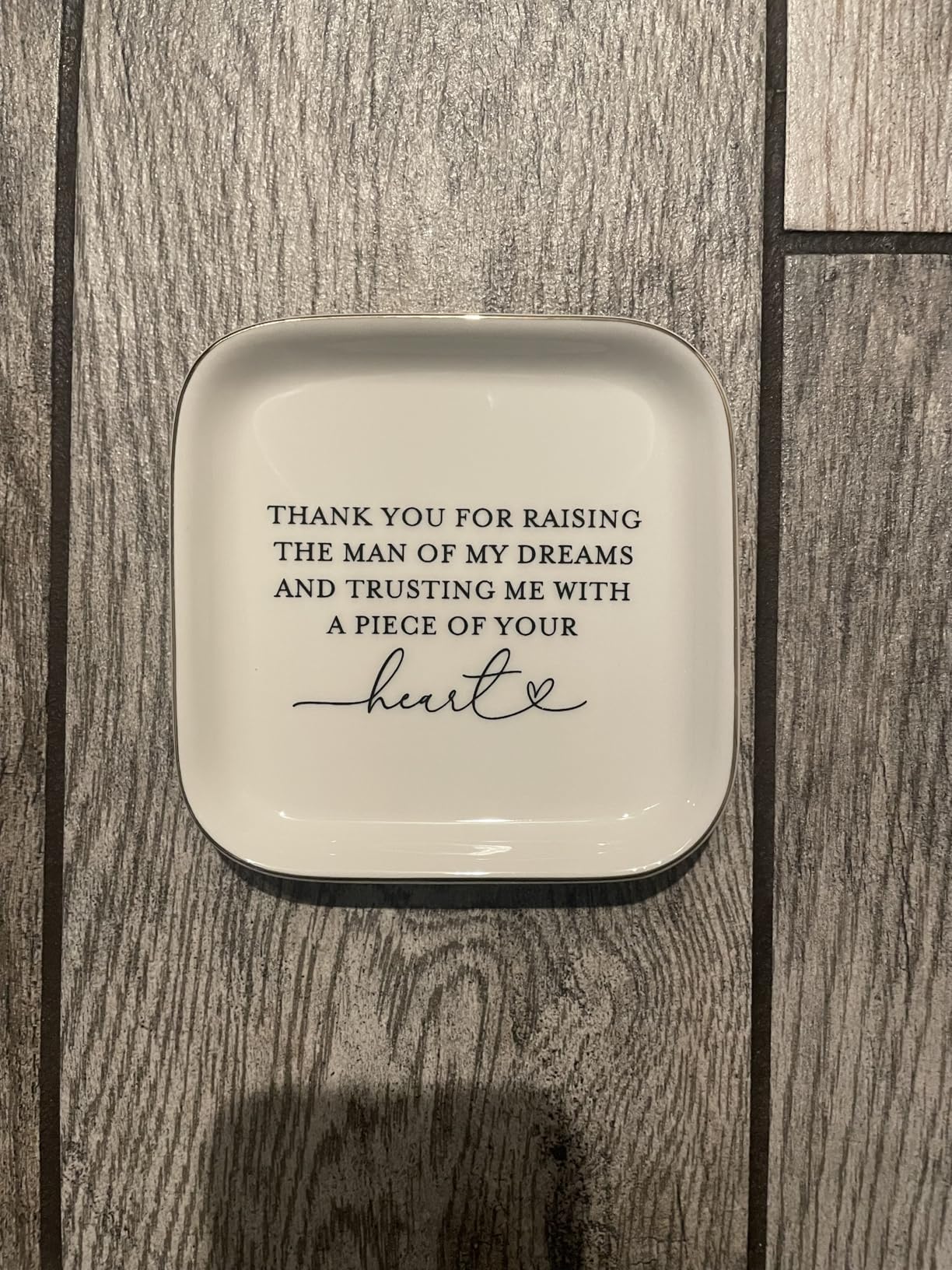 Teeglow Mother of the Groom Gifts Jewelry Tray from Bride, Mother's Day Christmas Birthday Wedding Gifts for Mother in Law of the Groom from Bride Ceramic Ring Dish Plate - Customer Photo 1