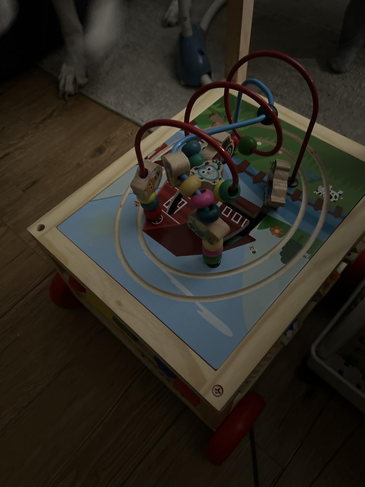 Wooden Activity Cube 7-in-1 Montessori Toys for 1+ Year Old Boys Girls Educational Learning Toys for Toddlers Age 1-2 One Year Old First Birthday Gift Bead Maze Magnetic Trains Track Shape Sorter - Customer Photo 1