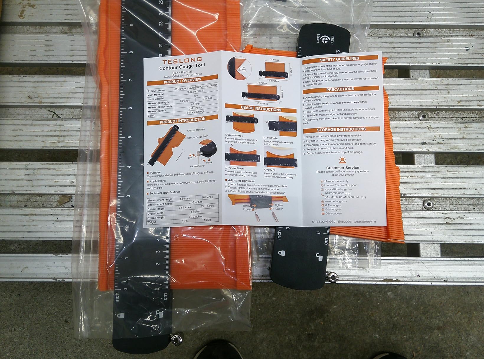 Teslong 10+6 Inch Contour Gauge with Lock, Fathers Day Dad Gifts from Daughter Son Wife, Precisely Copy Irregular Shape Contour Gauge Tool with Scale, Home Improvement Measuring Woodworking Tools - Customer Photo 2