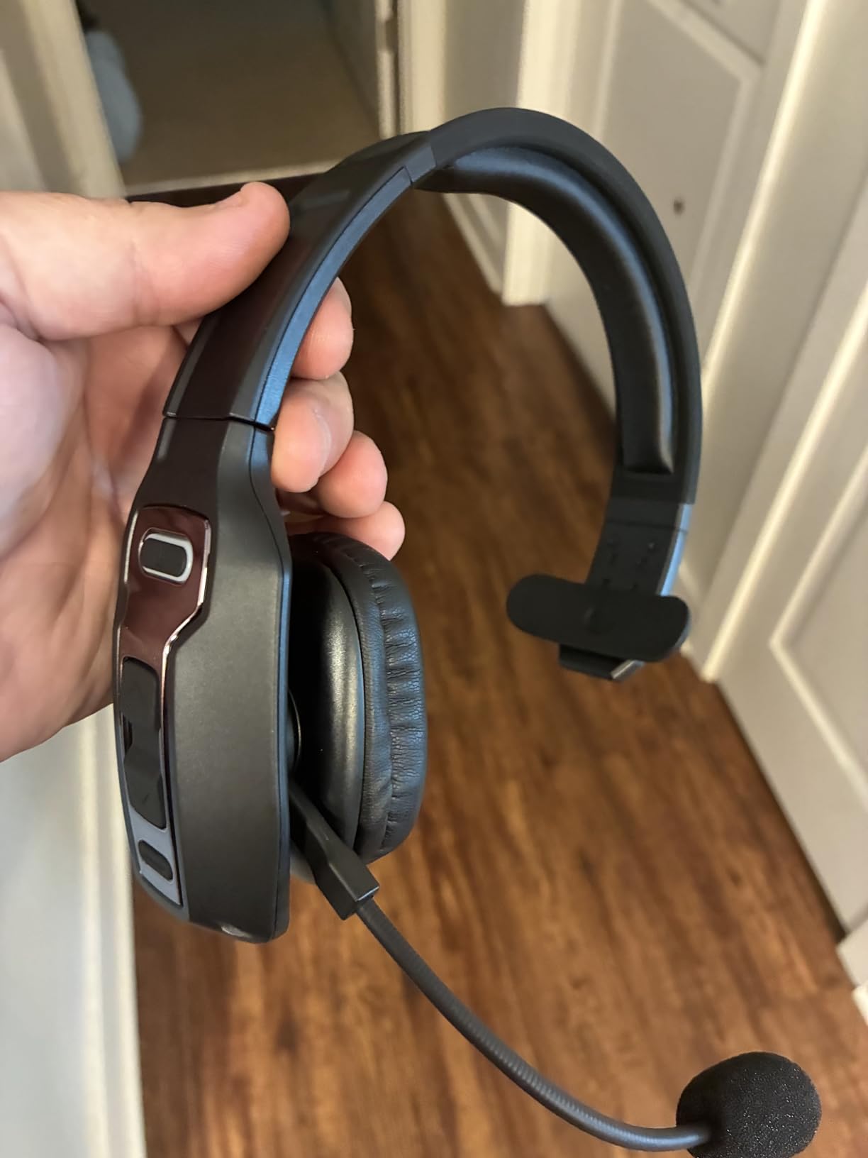 Trucker Bluetooth Headset with AI Noise Cancellation Microphone, Trucker Headset with 65Hrs Talk Time & Mute Button, Multipoint Connection, Bluetooth Headsets Fit for Truck Drivers/Cell Phones - Customer Photo 1