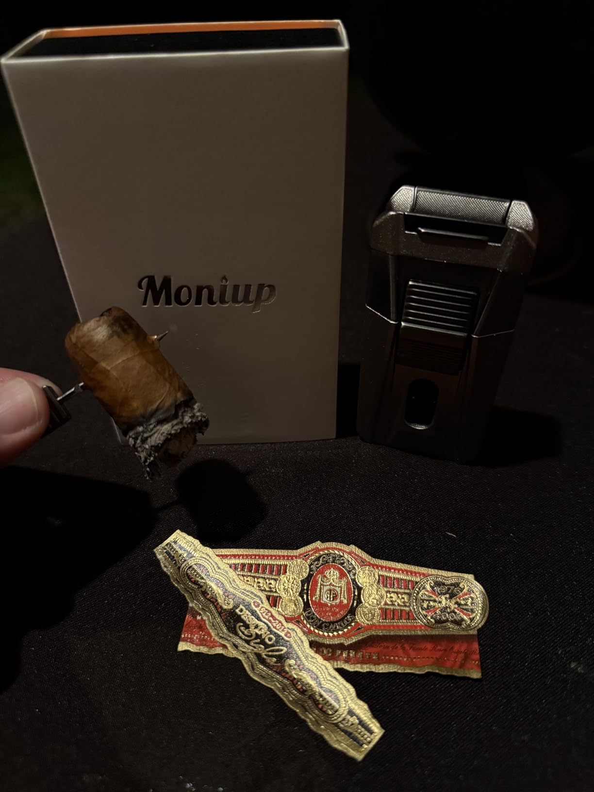 All-in-one Torch Lighter with Built-in Cutter, Holder, Draw Enhancer Tool, Dual Jet Flames Adjustable, Gifts for Men, Multifunctional Accessories, Refillable Butane Lighters for Travel, Outdoors - Customer Photo 3