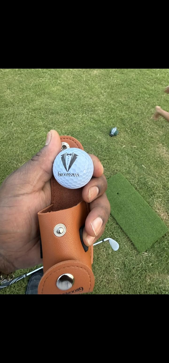 18 Pcs Groomsmen Proposal Gifts Set Include Groomsmen Golf Balls Golf Tees Vintage Leather Sheaths Best Man Gifts for Wedding Party Favors Customer Review 18 Pcs Groomsmen Proposal Gifts Set Include Groomsmen Golf Balls Golf Tees Vintage Leather Sheaths Best Man Gifts for Wedding Party Favors - Customer Photo 1