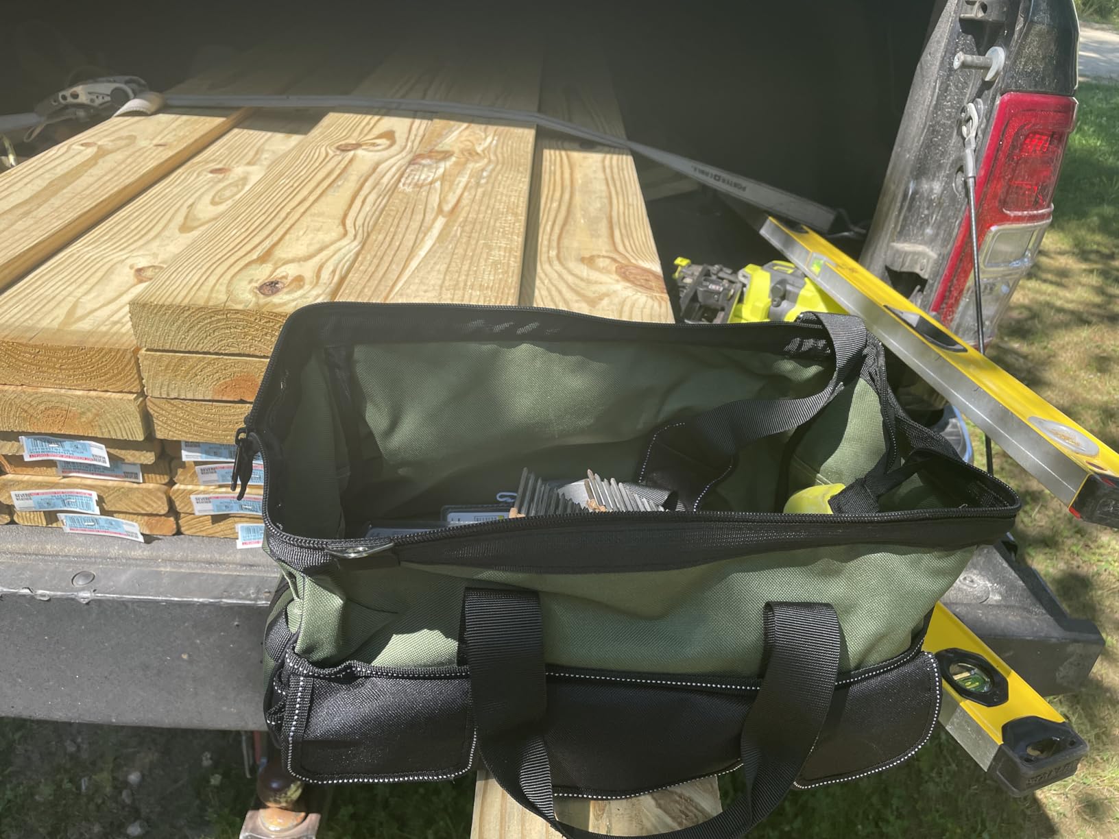 Heavy Duty Tool Bag 16-Inch - 19 Pockets Tool Organizer, Portable Electrician Toolbox W/Soft Handle - Customer Photo 0