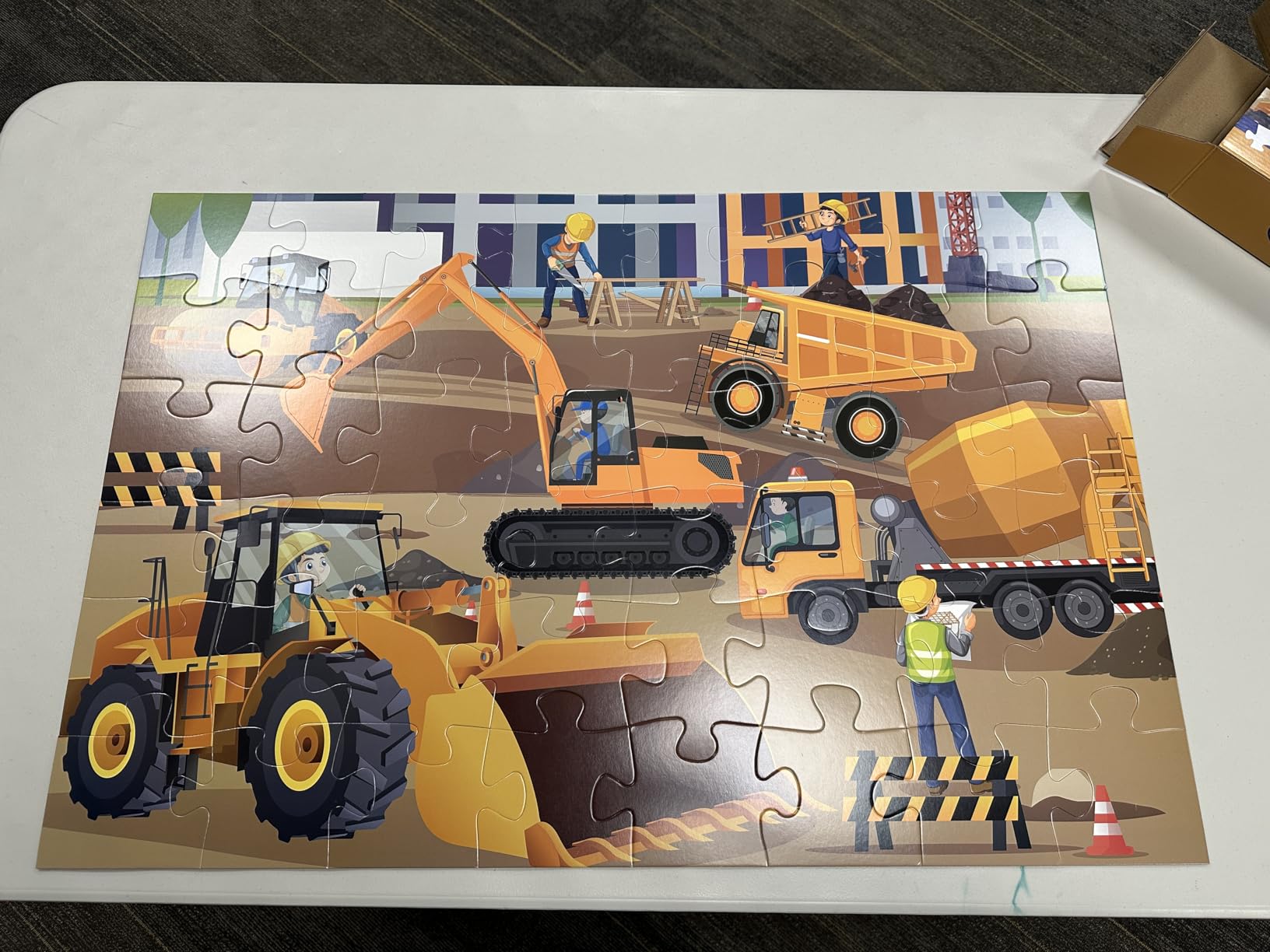 Jumbo Floor Puzzle for Kids, 48 Piece Large Construction Vehicle Jigsaw Puzzles for 3 4 5, Toddler Learning Preschool Educational Toys for 4-8, Birthday for Boys Girls - Customer Photo 0