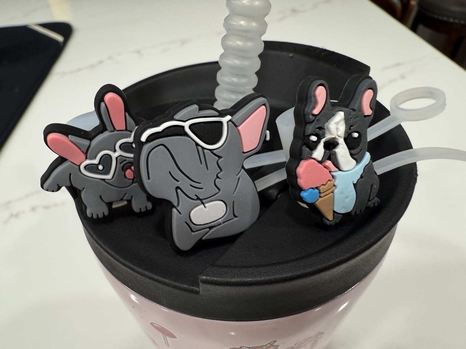 Corgi Straw Toppers for Stanley Cup - 4 Pack Dog Stanley Cup Accessories, Reusable Silicone Straw Cover Caps Halloween Christmas Gifts for Dog Moms Corgi Lovers - Customer Photo 2