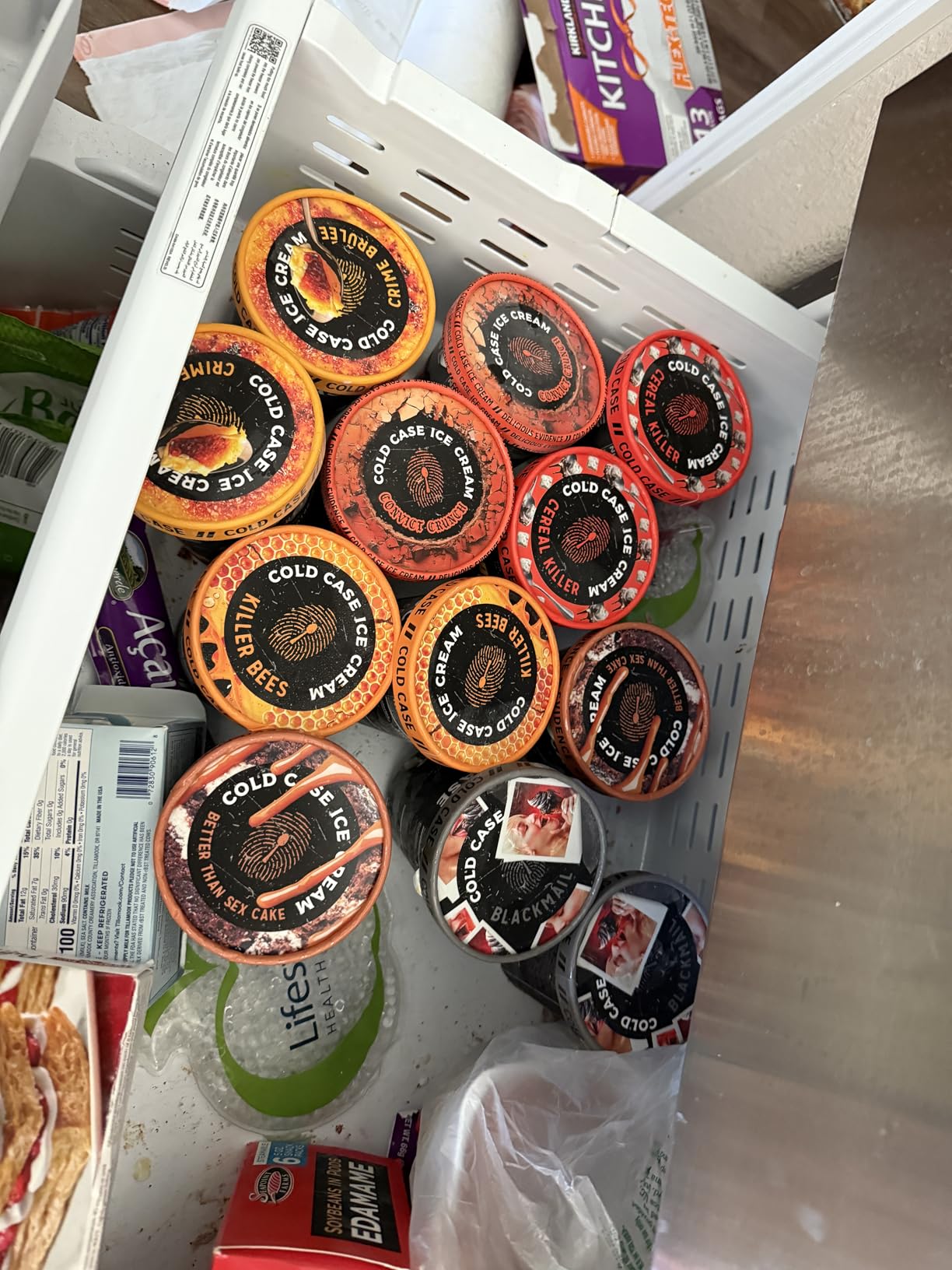 Cold Case Ice Cream Gen Pop 6 Pack Gourmet Ice Cream Case Includes Six Flavors - Better Than Sex Cake, Crime Brûlée, Cereal Killer, Convict Crunch, Flight Risk, and Killer Bees - 6 Pints,16 oz/Pint - Customer Photo 1