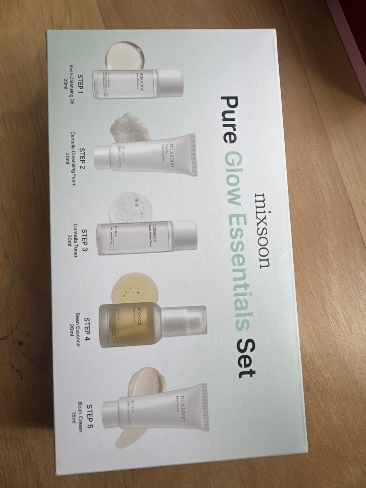 mixsoon Pure Glow Essentials Set-5-Step Skincare Kit - Hydrating Skincare Gift Set, Cleansing Oil, Foam, Toner, Essence, Cream (15ml*1+20ml*3+30ml*1) 105ml / 3.55 Fl. Oz. Korean Glass Skin Care - Customer Photo 1