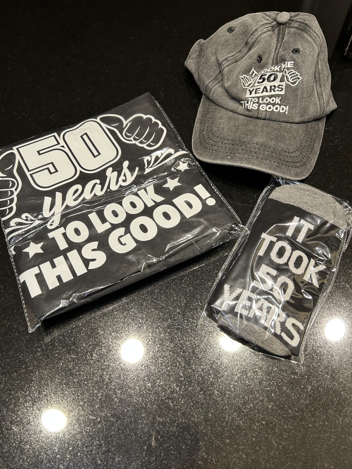 60th Birthday Gifts for Men Whiskey Glass Set, 60th Birthday Party Supplies with 11 Oz Whiskey Glass Coaster Stone Baseball Cap Apron Sock Funny Toilet Paper Keychain for Him, Dad, Husband, Friends - Customer Photo 3