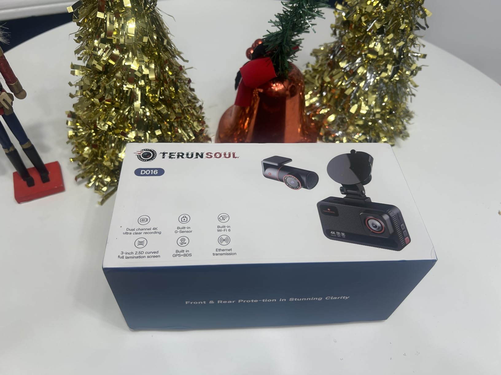 4K+4K Dash Cam Front and Rear, Free 128GB Card Included, 5.8GHz WiFi Dash Camera for Cars, Built-in GPS, G-Sensor, 170°Wide Angle, 3