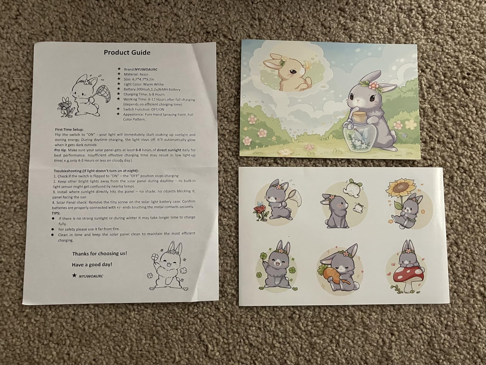 Garden Statues Rabbit with Solar Light,Bunny Outdoor Garden Decor Ornaments for Patio Yard Art,Birthday Easter House Warming Garden Gift for Women Mom,Resin Animal Figurine with Wider Base Customer Review Garden Statues Rabbit with Solar Light,Bunny Outdoor Garden Decor Ornaments for Patio Yard Art,Birthday Easter House Warming Garden Gift for Women Mom,Resin Animal Figurine with Wider Base - Customer Photo 1