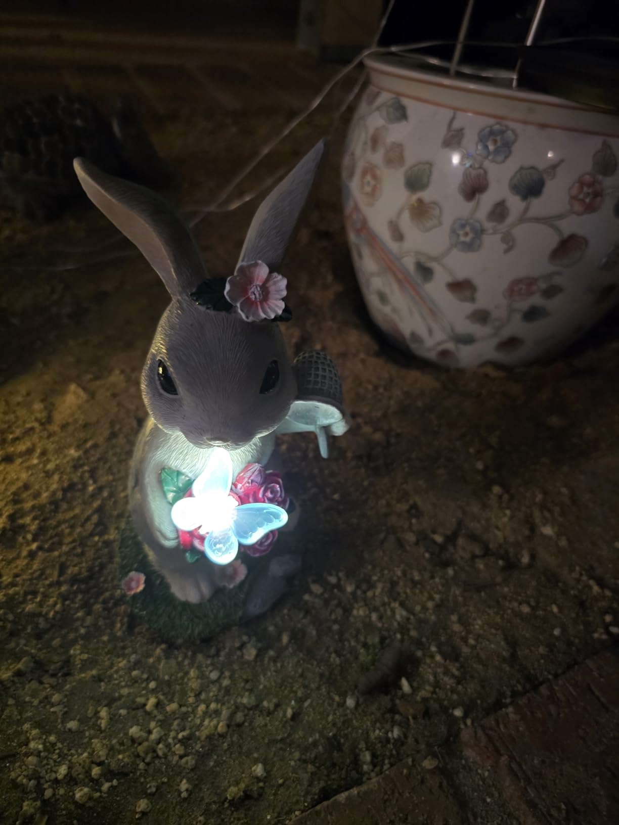 Garden Statues Rabbit with Solar Light,Bunny Outdoor Garden Decor Ornaments for Patio Yard Art,Birthday Easter House Warming Garden Gift for Women Mom,Resin Animal Figurine with Wider Base Customer Review Garden Statues Rabbit with Solar Light,Bunny Outdoor Garden Decor Ornaments for Patio Yard Art,Birthday Easter House Warming Garden Gift for Women Mom,Resin Animal Figurine with Wider Base - Customer Photo 4