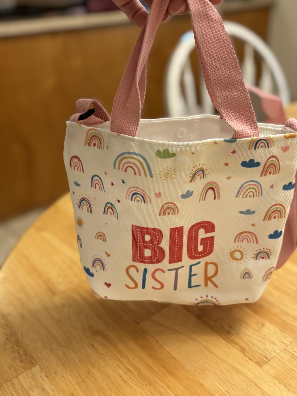 Big Sister Gift Set for Girls - Adjustable Canvas Tote Bag, Sunglasses, Butterfly Hair Clips, Bracelet - Road Trip & Family Travel Essentials - Newborn Party & Sibling Announcement (Ages 2-10) -4PCS - Customer Photo 1