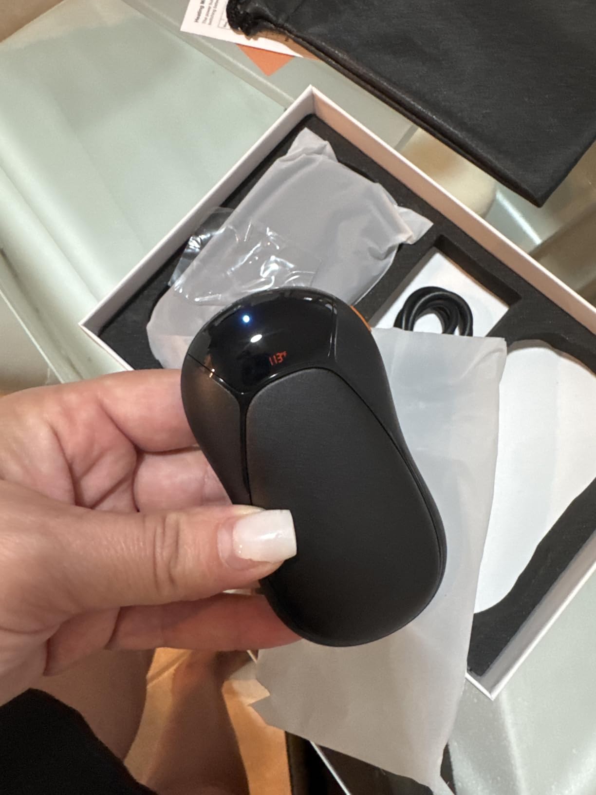 JIJ Rechargeable Hand Warmers 2 Pack - 8000mAh Electric Hand Warmers, Instant 2s Heating, 3 Heat Levels with Digital Display, Safe Gift for Men & Women – Camping, Hiking, Golf, Hunting, Birthday - Customer Photo 1