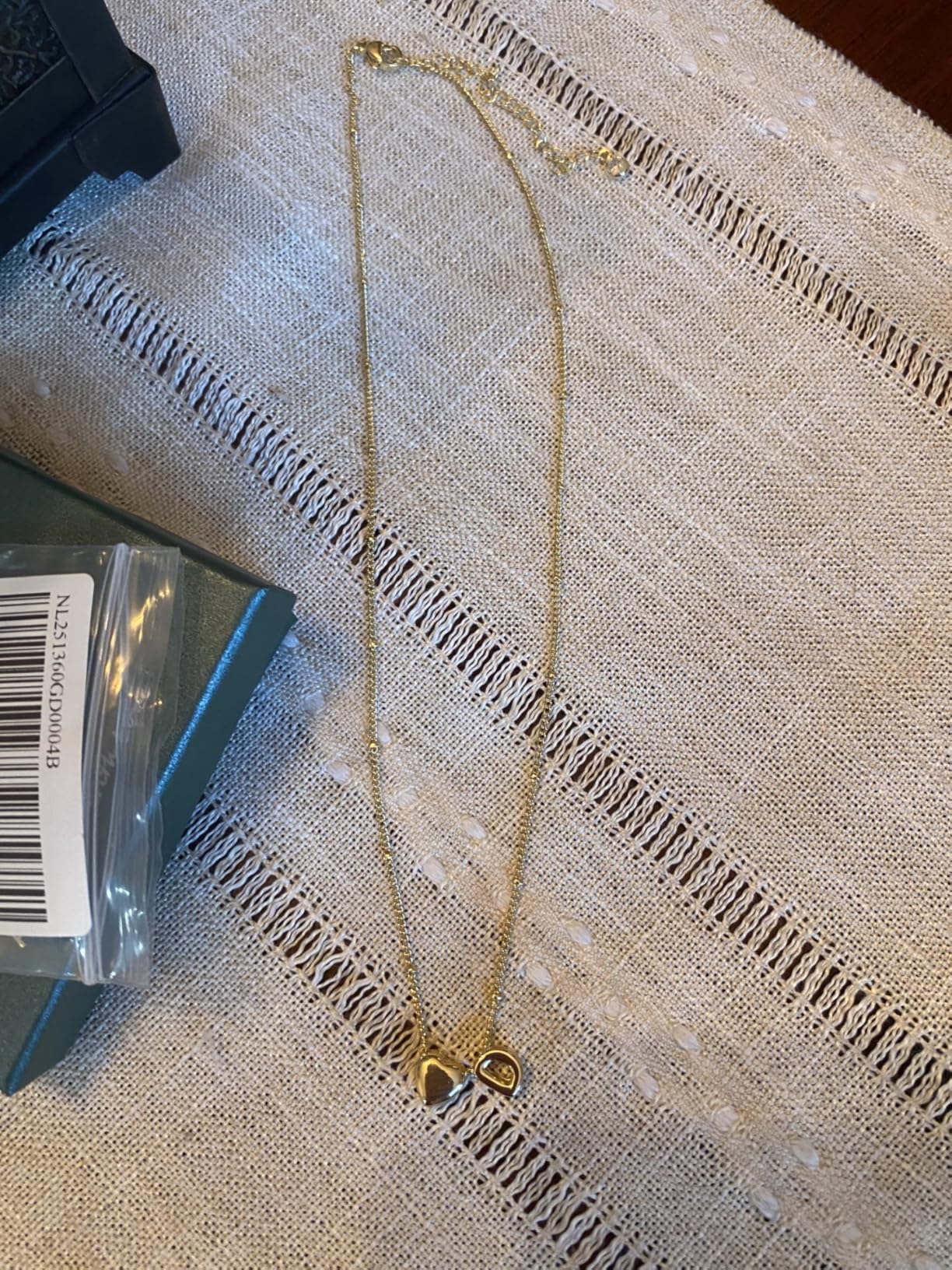 Ursteel Stocking Stuffers for Teen Girls Women - Christmas Gifts for Grandkids, 14K Gold Plated Initial Heart Necklace for Women Trendy, Dainty Letter A-Z Lockets Necklaces Personalized - Customer Photo 2