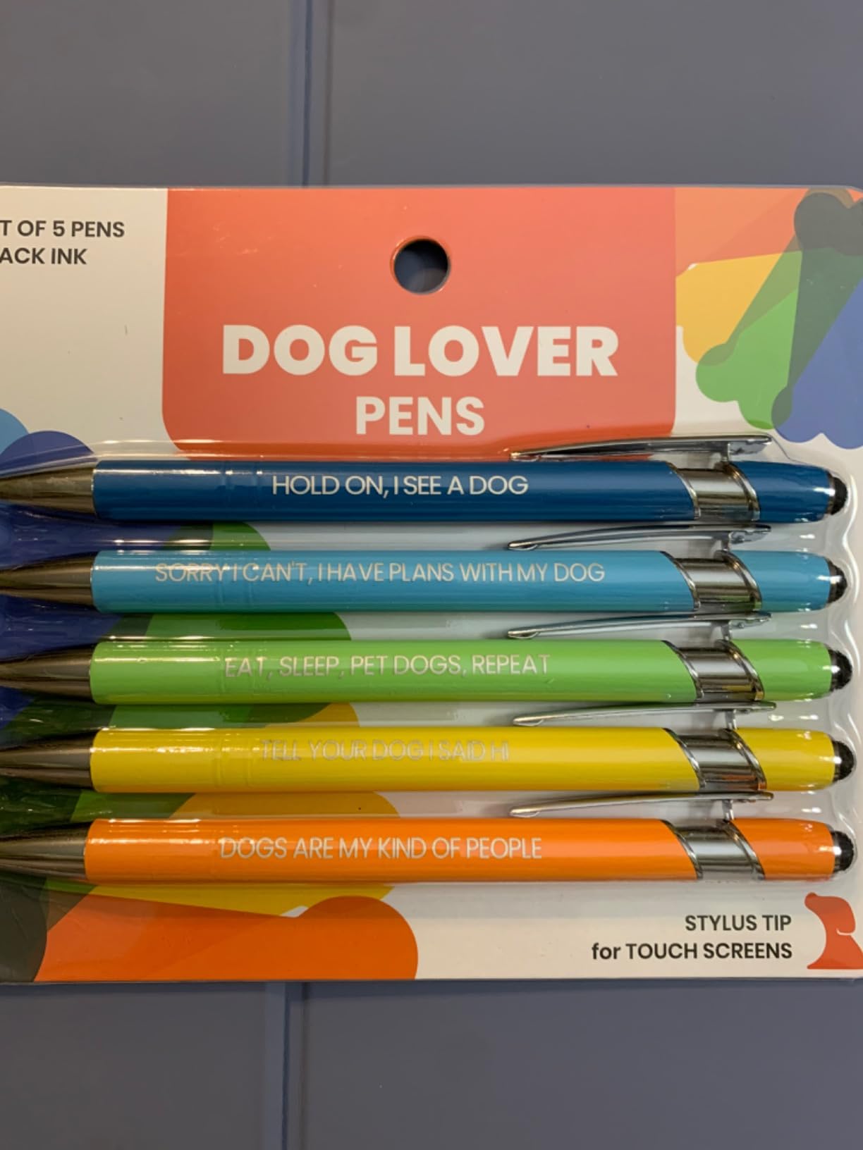 Funny Dog Dad Gift Pen Set – 5 Black Ink Ballpoint Pens with Stylus Tip & Metal Barrel with Doggy-Themed Quotes – Cool Dog Dad Gift for Men for Christmas, Stocking Stuffers, Birthday, Father's Day - Customer Photo 3