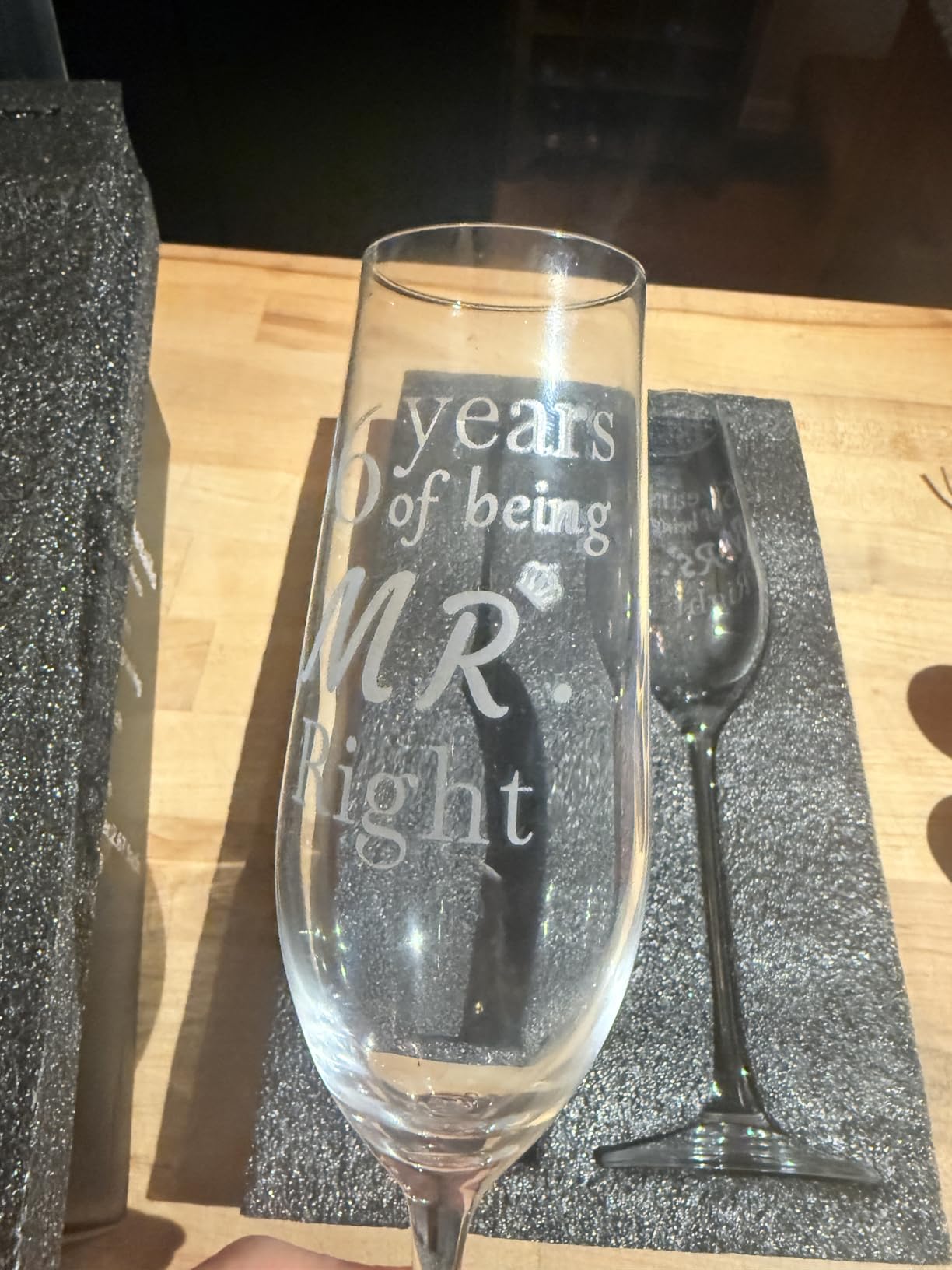 3 Year Anniversary Champagne Flutes Set of 2, 3rd Anniversary Wedding Gift for Couple, Him, Her, Wife, Husband, Women, Men - Customer Photo 1