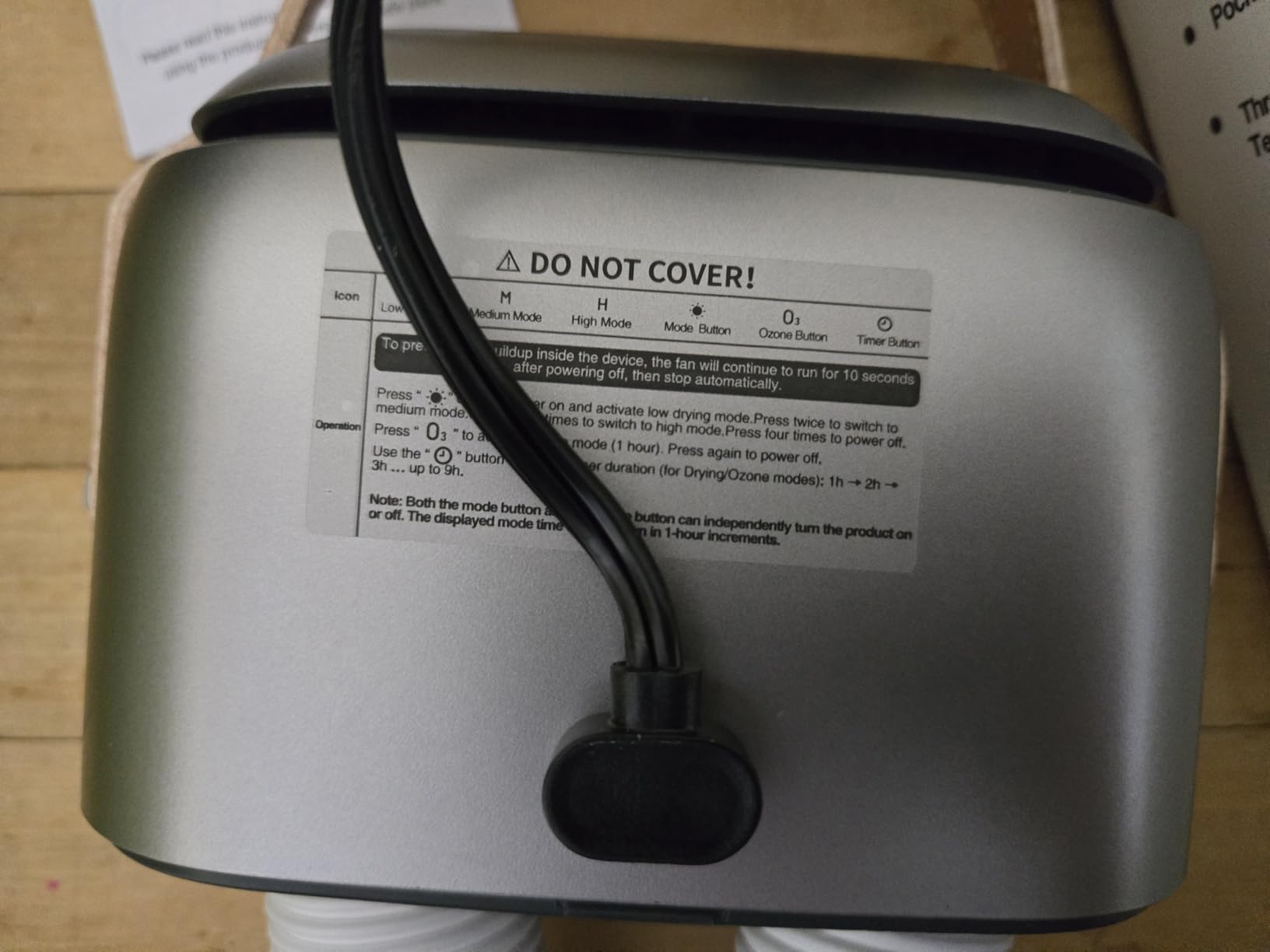 SOTHING Boot Dryer, 95W Rapid Drying with 3 Heat Levels, Ozone Fresh Mode, 1–9H Timer - Customer Photo 1