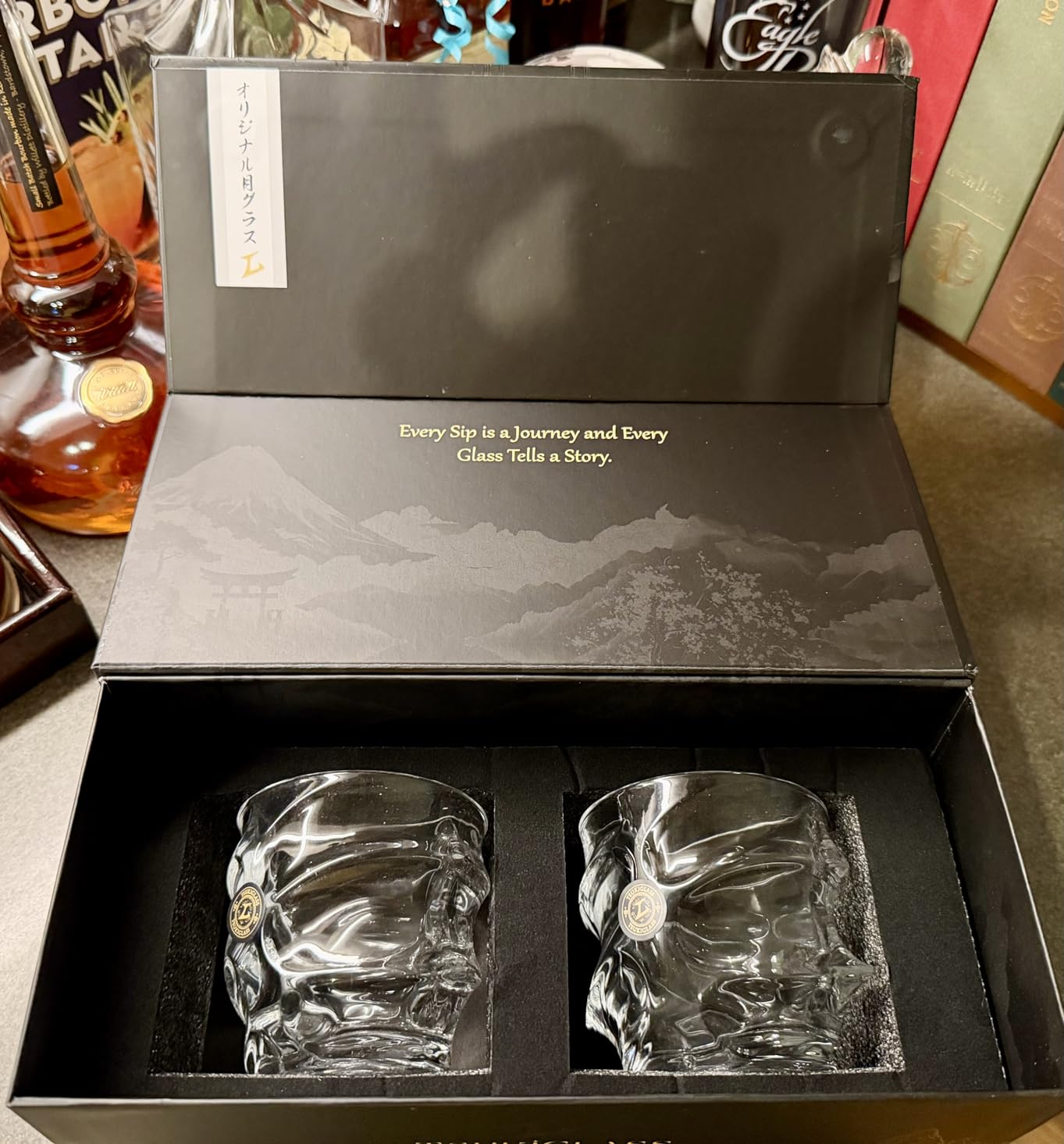 TSUKIGLASS® Storm Premium Japanese Crystal Whisky Glasses Set of 4 - Gift Ready Box, 100% Ultra Clarity Lead-Free Crystal, 10oz Tumblers for Bourbon, Scotch & Cocktails, Luxury Gift for Men - Customer Photo 1