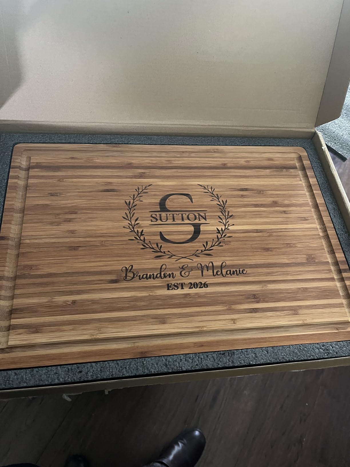 Personalized Gifts for Couples - Custom Cutting Board, Best Couple Gift Ideas for Newlyweds, Bride & Groom, Friends, Family, Mom, Dad, Unique Gifts for Wedding, Anniversary, Bridal Shower, Engagement Customer Review Personalized Gifts for Couples - Custom Cutting Board, Best Couple Gift Ideas for Newlyweds, Bride & Groom, Friends, Family, Mom, Dad, Unique Gifts for Wedding, Anniversary, Bridal Shower, Engagement - Customer Photo 0