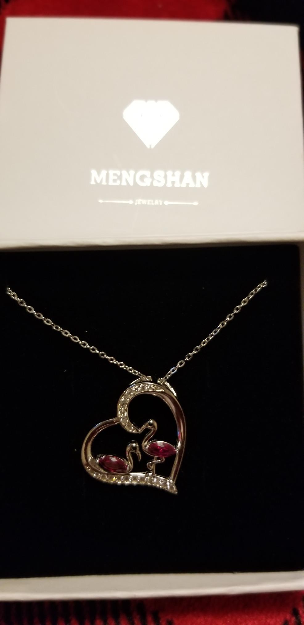 Flamingo Necklace 925 Sterling Silver Animal Pendant with Cubic Zirconia Flamingo Bird Necklace Gifts for Women Wife Girlfriend Customer Review Flamingo Necklace 925 Sterling Silver Animal Pendant with Cubic Zirconia Flamingo Bird Necklace Gifts for Women Wife Girlfriend - Customer Photo 2