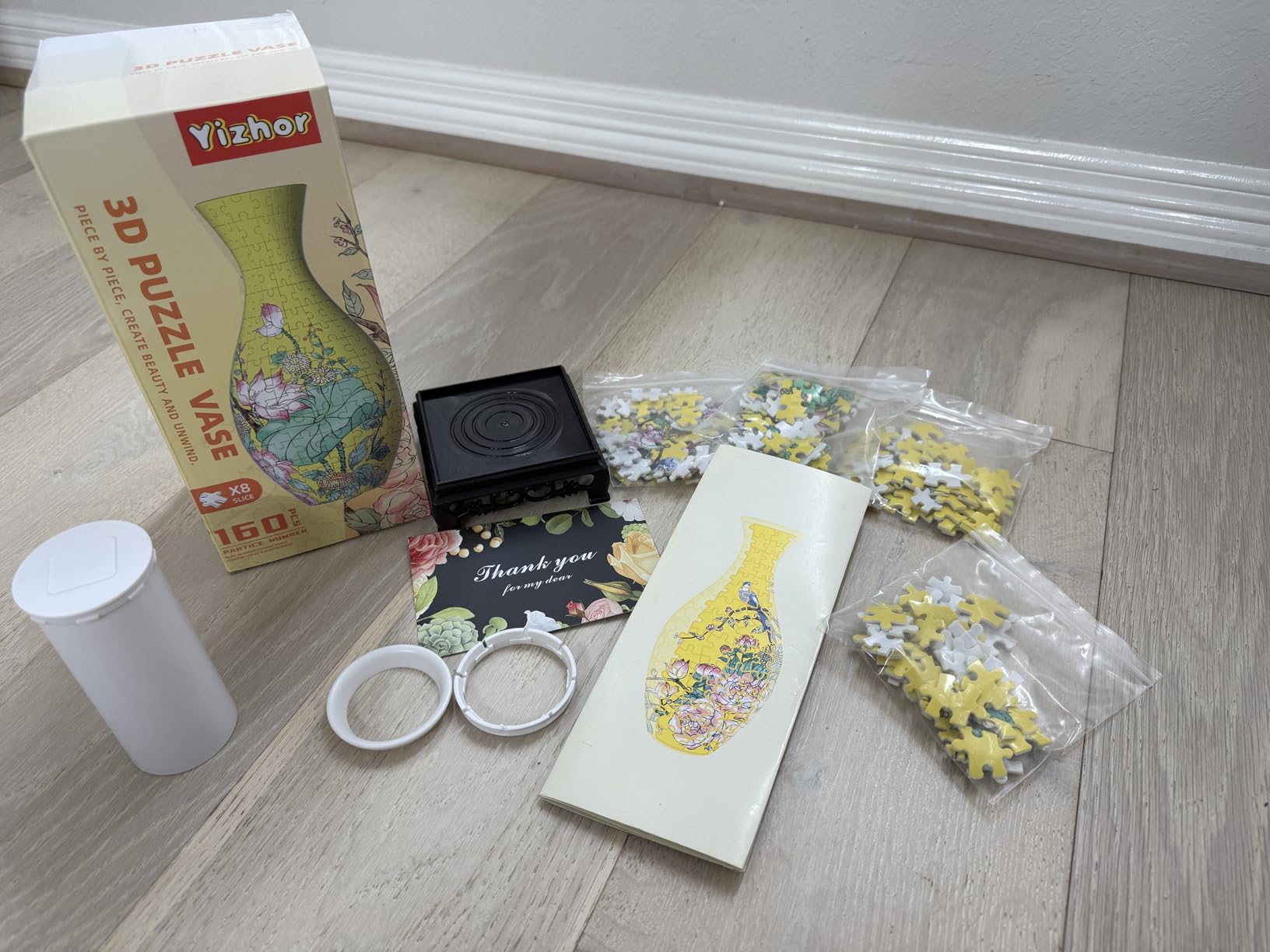 3D Puzzle Vase, 160 Curved Pieces DIY Flower Vase Craft Kit & 3D Puzzles for Adults, Creative Jigsaw Art Project Home Décor Centerpiece, (C-Jade Floral Carving) Customer Review 3D Puzzle Vase, 160 Curved Pieces DIY Flower Vase Craft Kit & 3D Puzzles for Adults, Creative Jigsaw Art Project Home Décor Centerpiece, (C-Jade Floral Carving) - Customer Photo 1