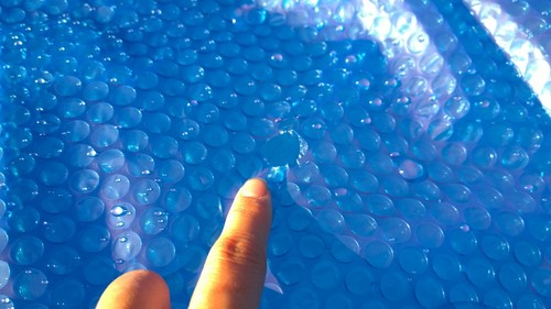 INTEX 28013E Solar Pool Cover: for 15ft Round Easy Set and Metal Frame Pools - Insulates Pool Water - Reduces Water Evaporation - Keeps Debris Out - Reduces Chemical Consumption - Customer Photo 1