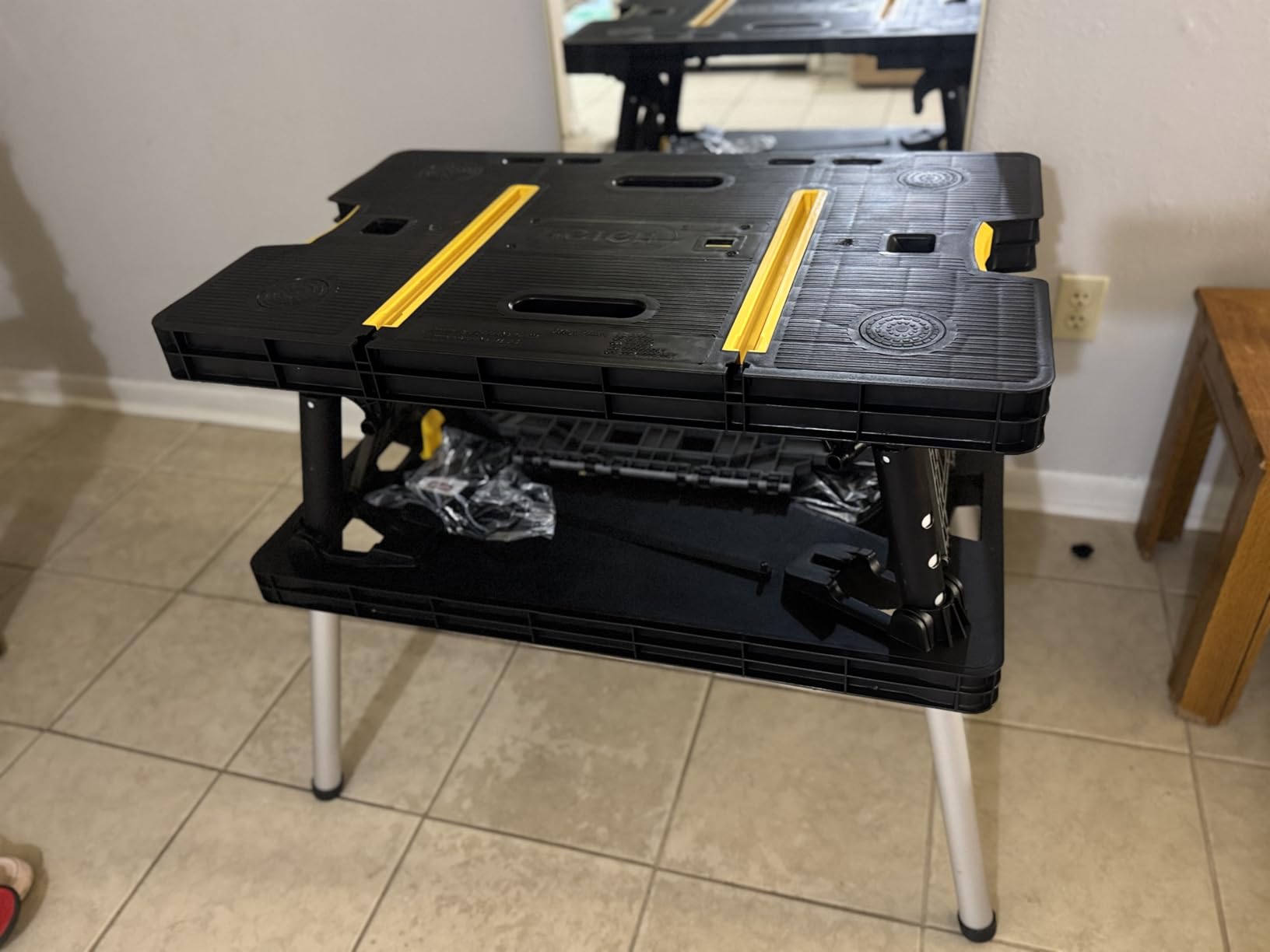 Keter Folding Work Table, Portable Workbench w/ 12 Keter Folding Work Table, Portable Workbench w/ 12