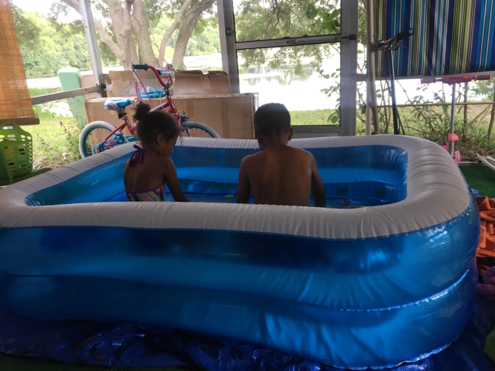 Bestway H2OGO! Blue Rectangular Inflatable Family Pool; 6 ft. 7 in. x 59 in. x 20 in.; Outdoor Recreational Activities - Customer Photo 1