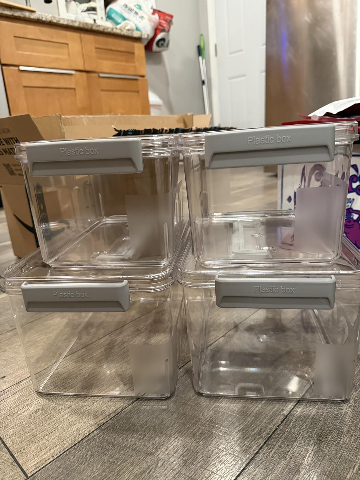 Sterilite 4 Pack Ultra Latching Box, Storage Bins with Lids, Clear Plastic, 70 Quart - Heavy-Duty Organizing Containers for Closet, Bathroom, and Office - Customer Photo 1