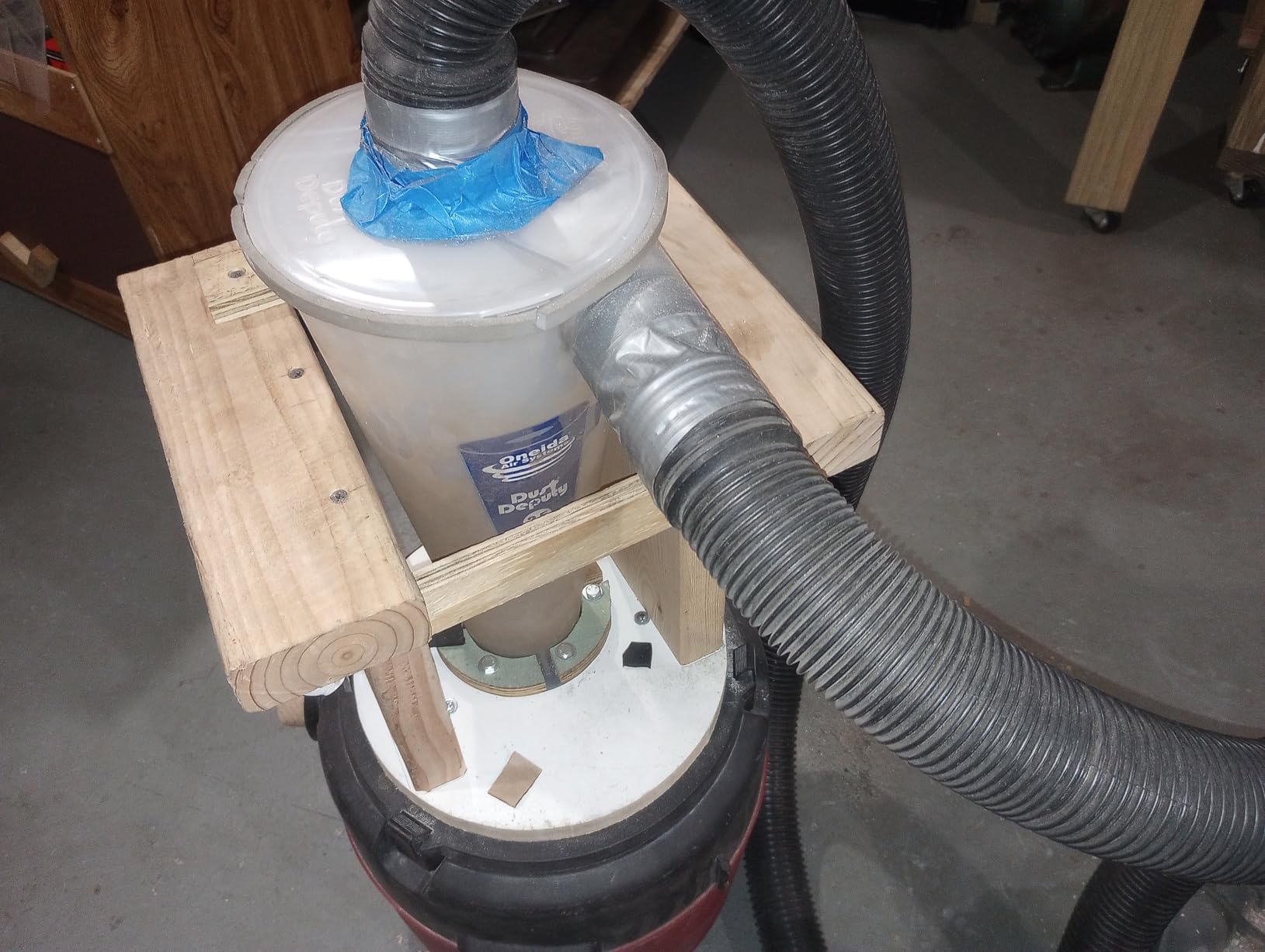 Oneida Air Systems Dust Deputy DIY Anti-Static Retrofit Cyclone Separator for Wet/Dry Shop Vacuums (DD DIY) - Customer Photo 1