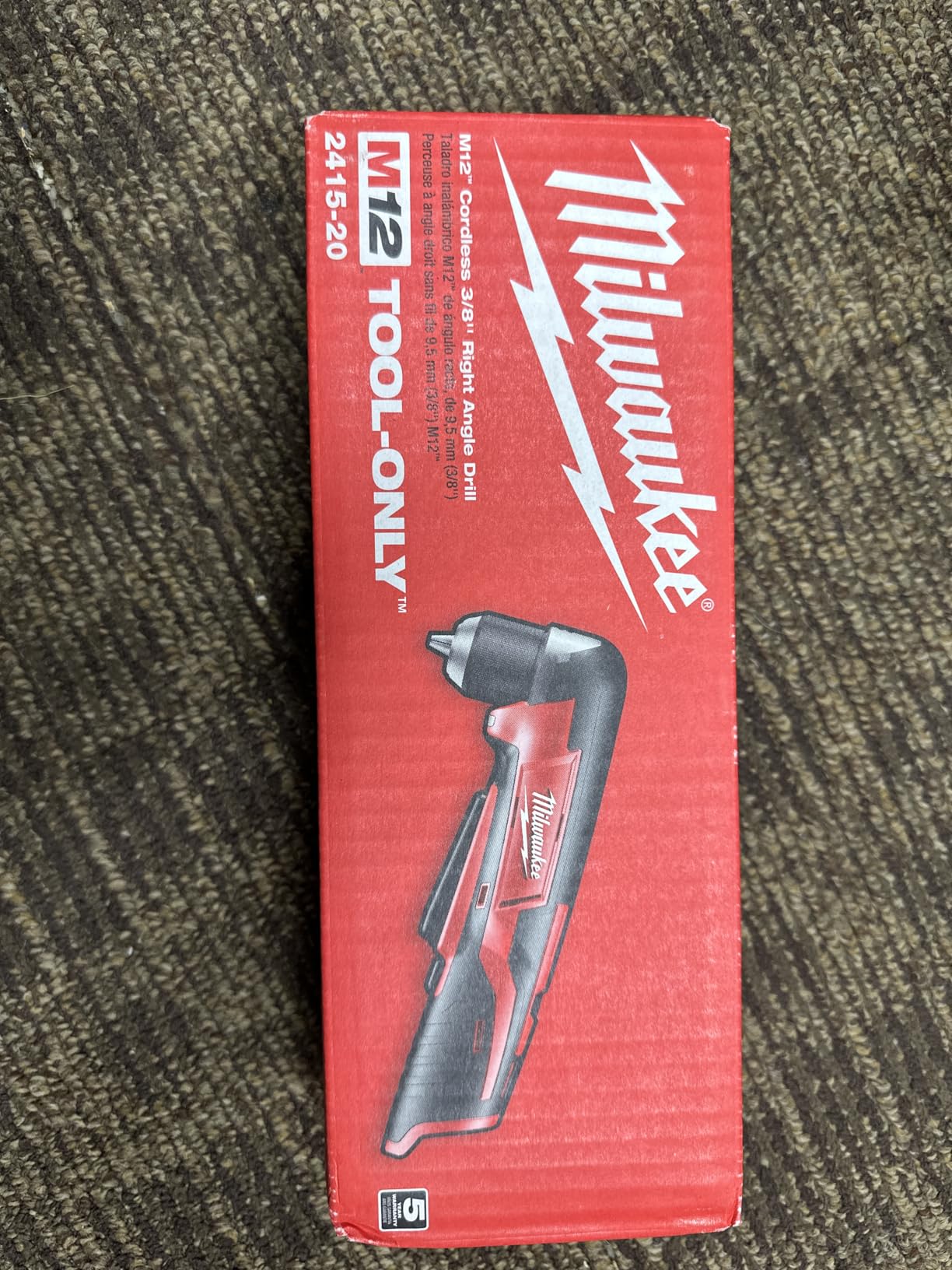 Milwaukee 2415-20 M12 12-Volt Lithium-Ion Cordless Right Angle Drill, 3/8 In, Bare Tool, Medium - Customer Photo 1