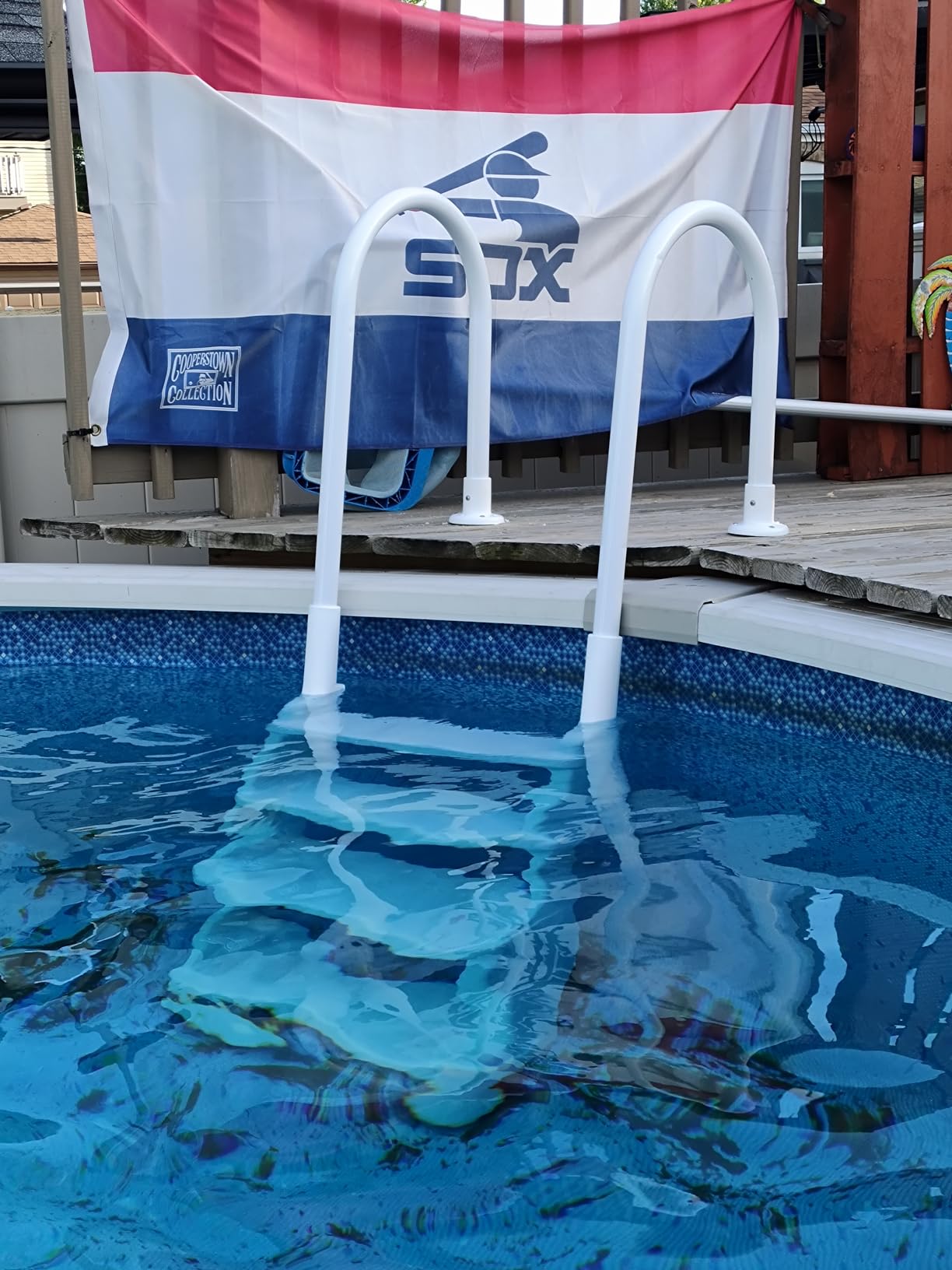 Main Access Easy Incline White Pool Deck Ladder for 48 to 54 Inch Above Ground Pools Customer Review Main Access Easy Incline White Pool Deck Ladder for 48 to 54 Inch Above Ground Pools - Customer Photo 2