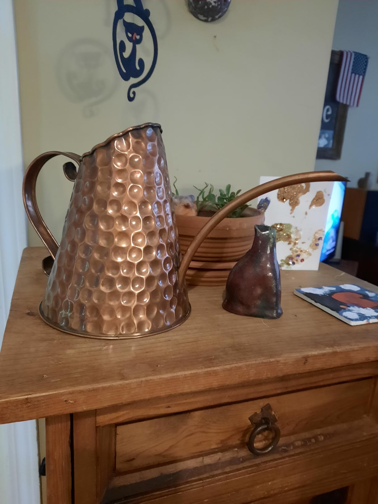 Achla Designs Dainty Hammered Copper Watering Can, 3 Pint - Customer Photo 1