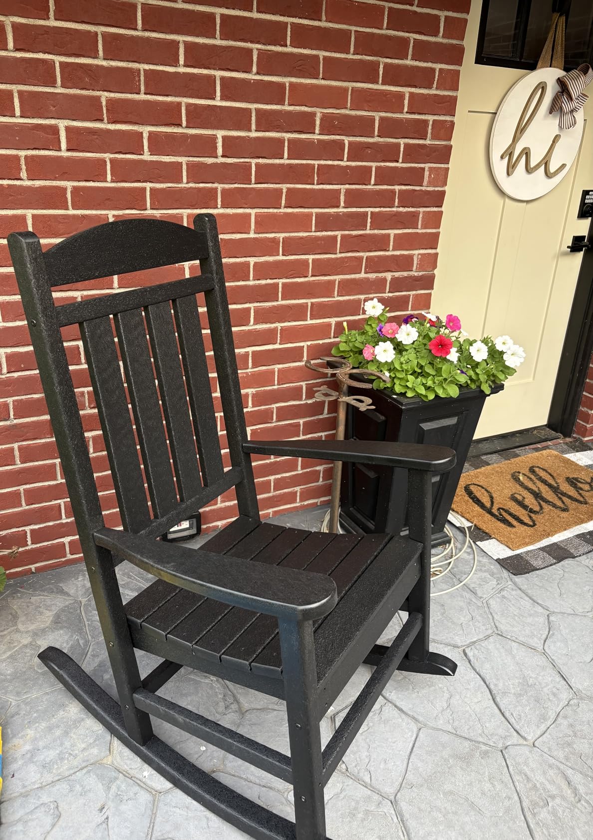 POLYWOOD Presidential Rocking Chair in Black | Made in USA | All-Weather HDPE Patio Furniture - Customer Photo 2