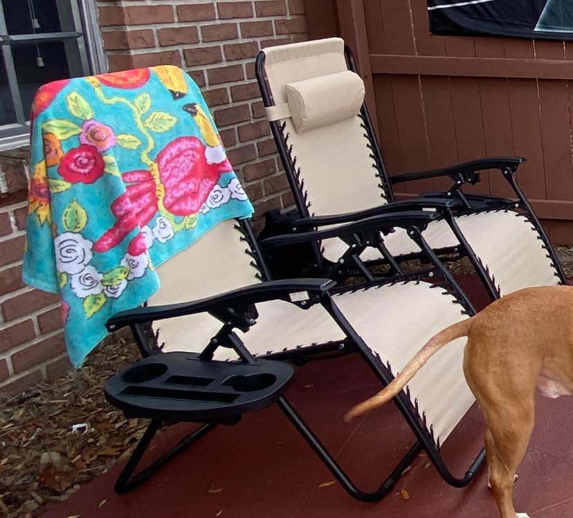 Best Choice Products Set of 2 Adjustable Steel Mesh Zero Gravity Lounge Chair Recliners w/Pillows and Cup Holder Trays - Black - Customer Photo 1