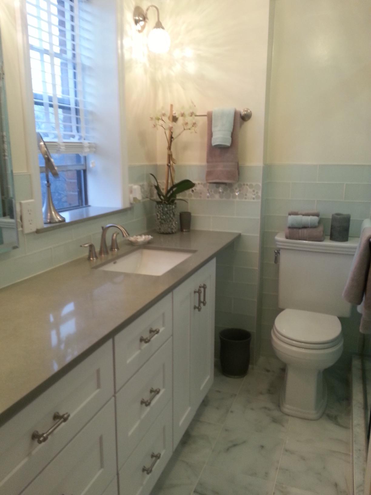 Tenedos Bianco Carrara 12x12 Polished Marble Tile - Italian White Carrera Stone for Bathroom Wall, Shower, Kitchen Backsplash, and Floor Use - Customer Photo 1