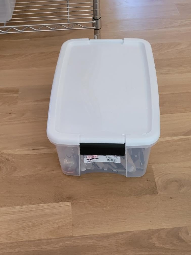 Sterilite 6-Pack 27 Quart ClearView Latch Box, Stackable Organizer Bins with Latching Lids - Clear Plastic Organization Containers for Closet, Bedroom, Shelving Units and Everyday Home Storage - Customer Photo 2