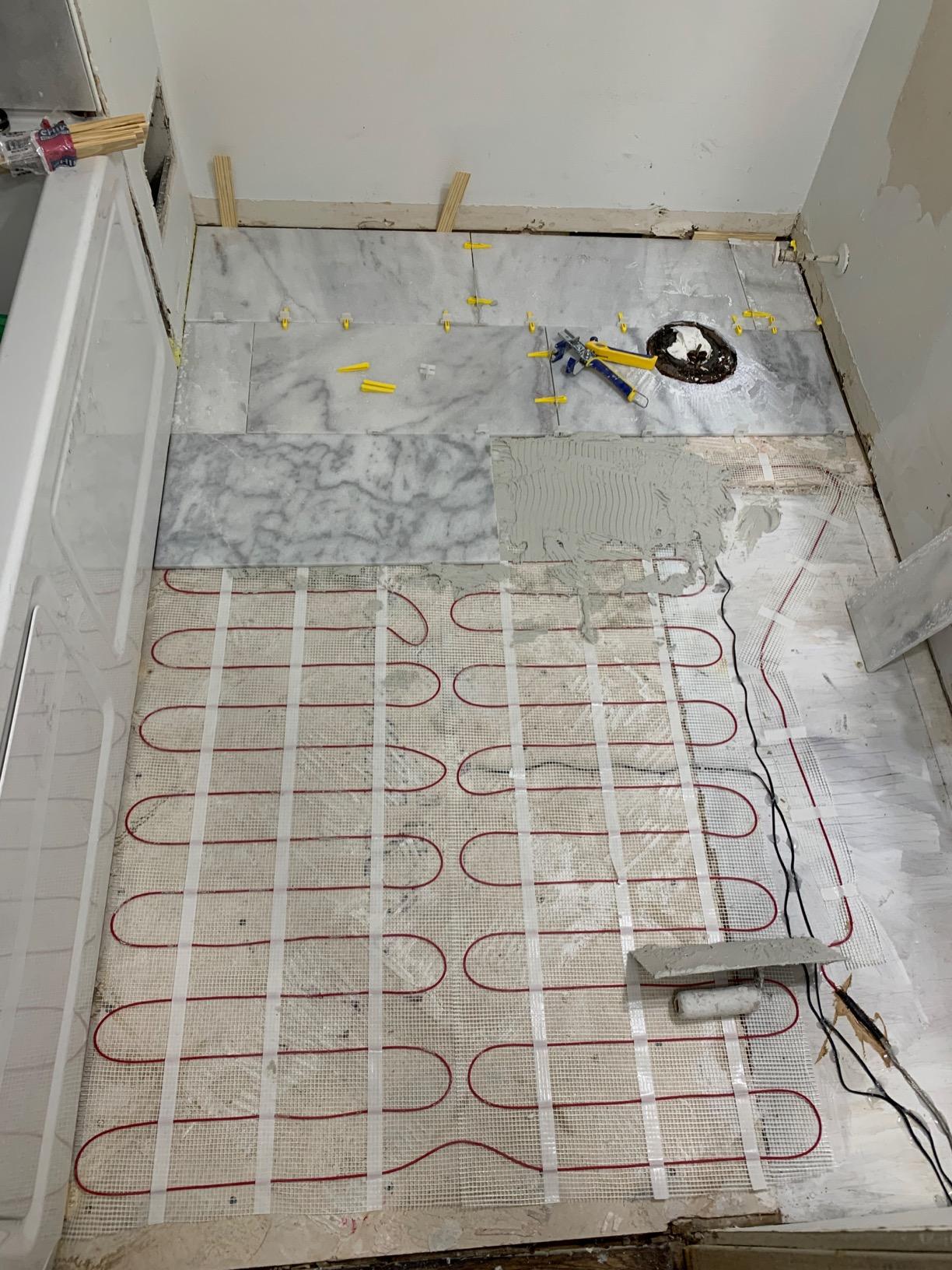 Warming Systems - 15 Sqft 120V Electric Radiant Floor Heating Mat – Includes Heating Mat, Programmable Thermostat, Thermostat Floor Sensor, Installation Monitor and Under Tile Heater - Customer Photo 2