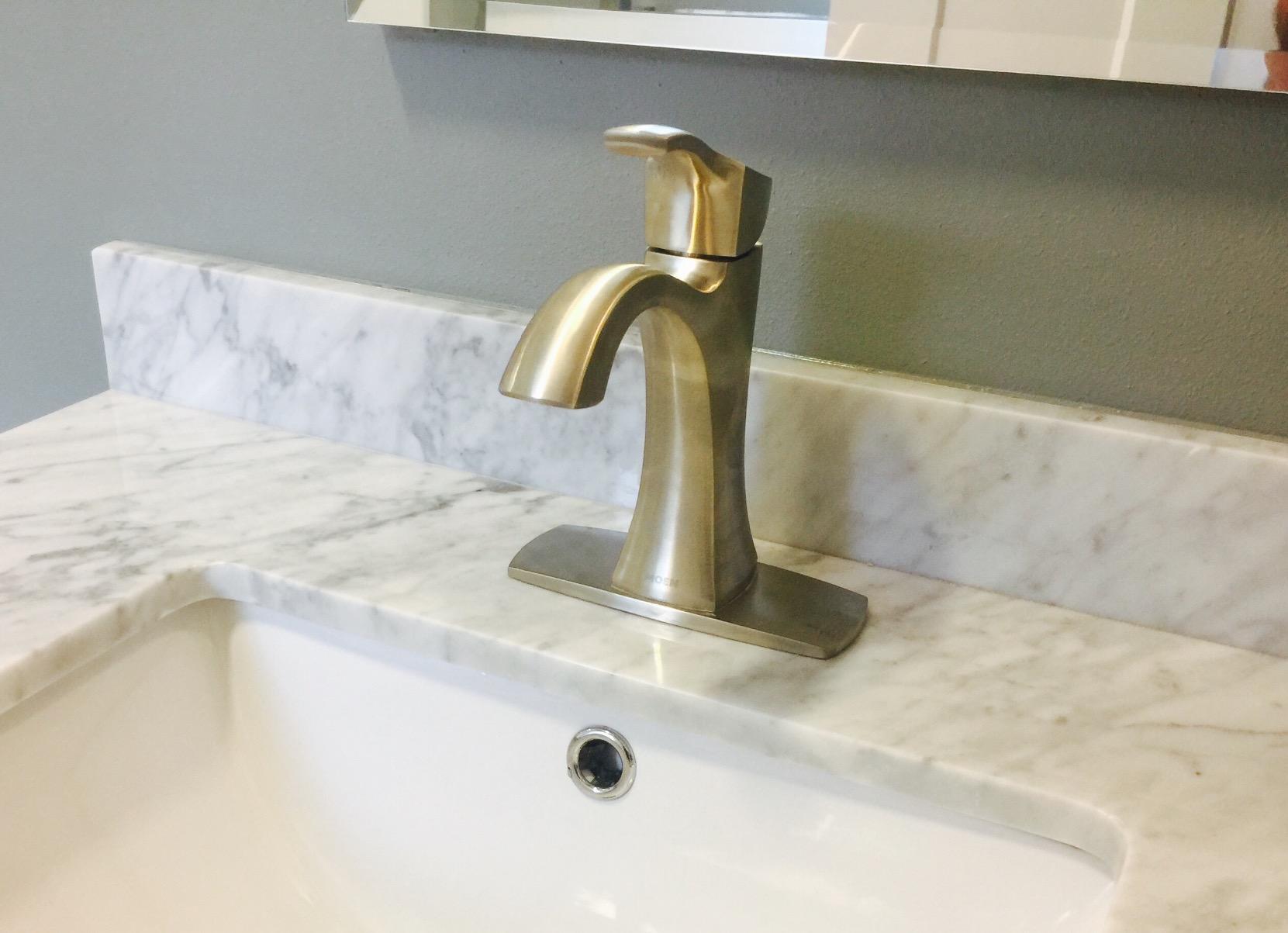 Moen Voss Brushed Nickel One-Handle Single-Hole High-Arc Bathroom Faucet with Drain Assembly, 6903BN - Customer Photo 1