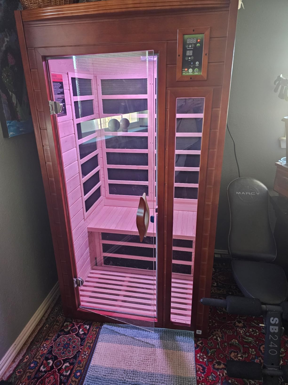 DYNAMIC SAUNAS Barcelona 1- to 2-Person Low EMF FAR Infrared Sauna with Red Light Therapy & Bluetooth Speakers | Personal Indoor Dry Heat Sauna for Home & Gym – Made from Canadian Hemlock Customer Review DYNAMIC SAUNAS Barcelona 1- to 2-Person Low EMF FAR Infrared Sauna with Red Light Therapy & Bluetooth Speakers | Personal Indoor Dry Heat Sauna for Home & Gym – Made from Canadian Hemlock - Customer Photo 2