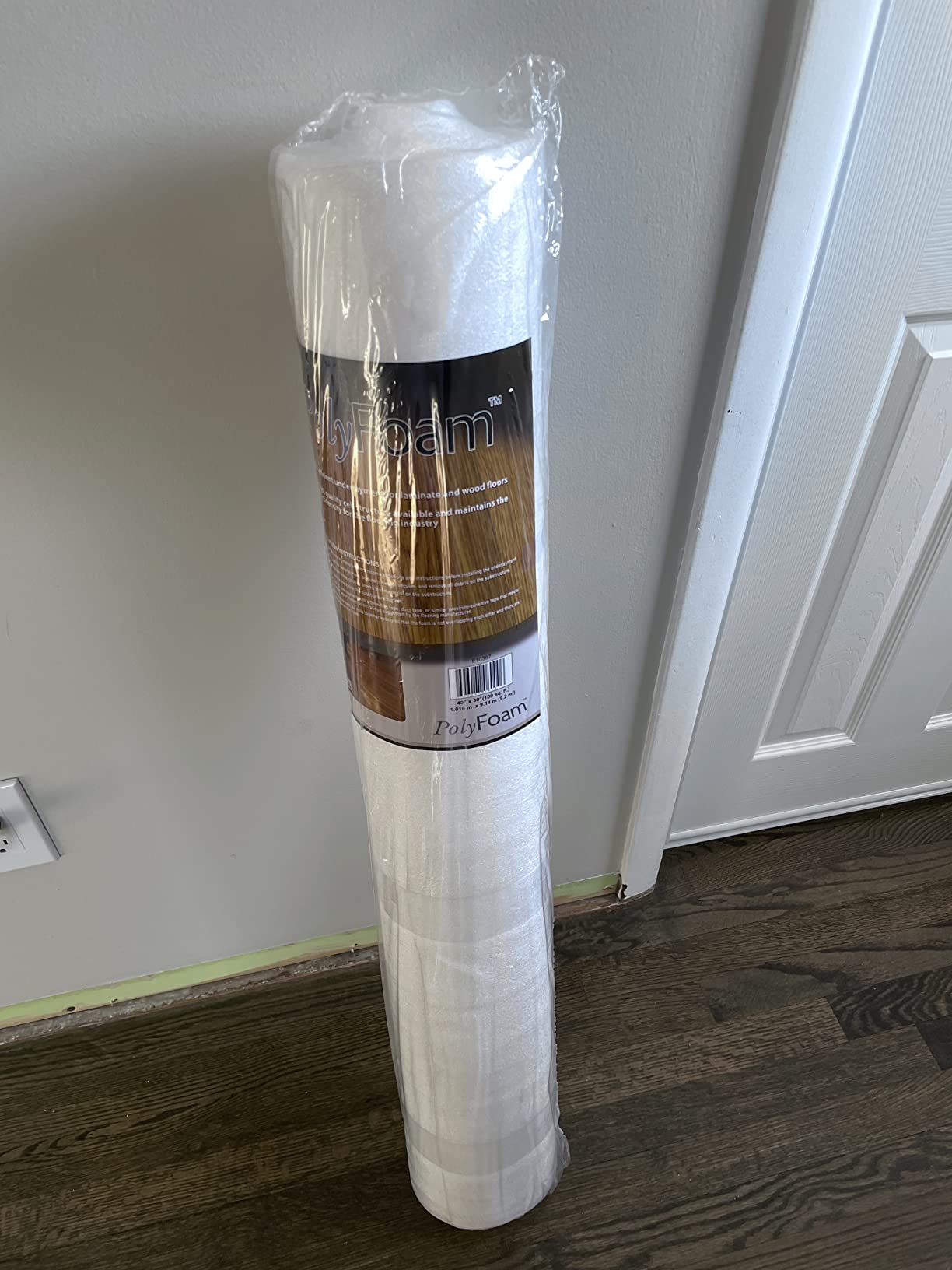 PolyFoam Multipurpose Foam Underlayment – 100 sq ft Roll for Laminate & Wood Flooring, Moisture-Resistant, Shock-Absorbing, Lightweight, Easy to Install, Made in USA - Customer Photo 1