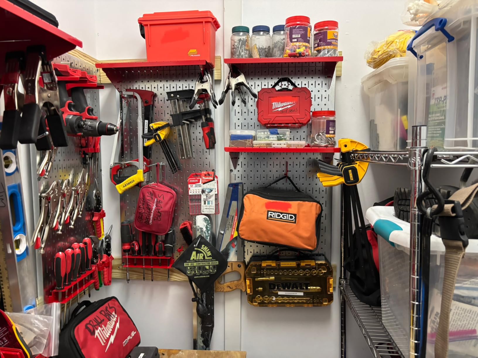Wall Control Pegboard Organizer 4 ft. Metal Pegboard Standard Tool Storage Kit with Black Toolboard and Black Accessories - Customer Photo 3